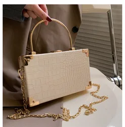 kc Ins 2022 New Vintage snake pattern box small square bag chain strap portable One Shoulder Messenger Bag