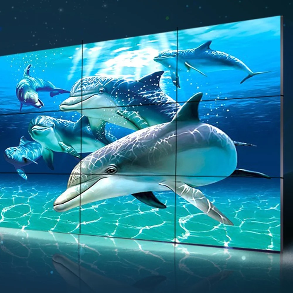 Asianda LCD Display 4K 3840*2160 Video Wall Mount Stand LCD Screen 0.88mm 55 inch LCD Video Wall