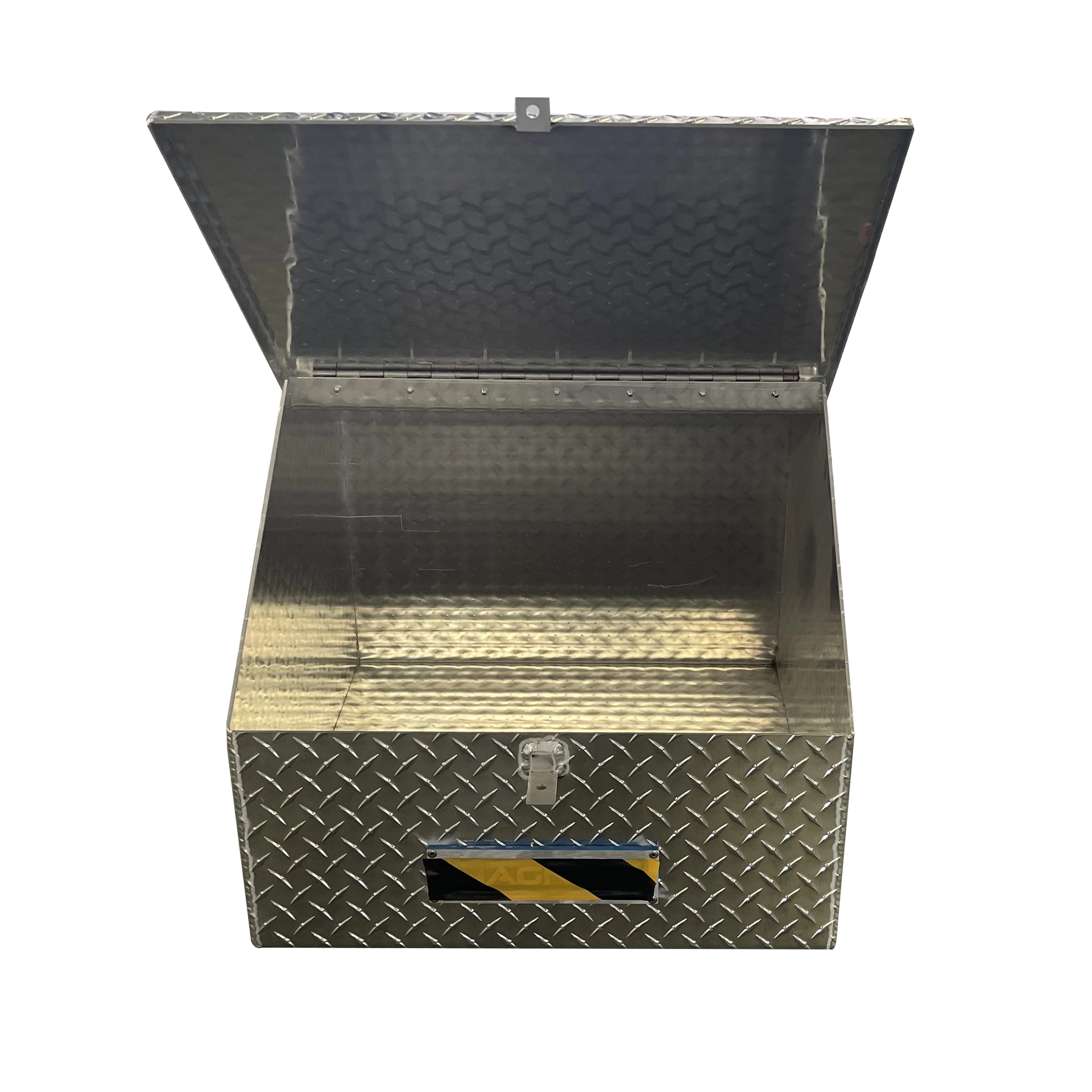 Factory direct sale custom heavy duty tool box aluminum checker tool storage with top opening lid