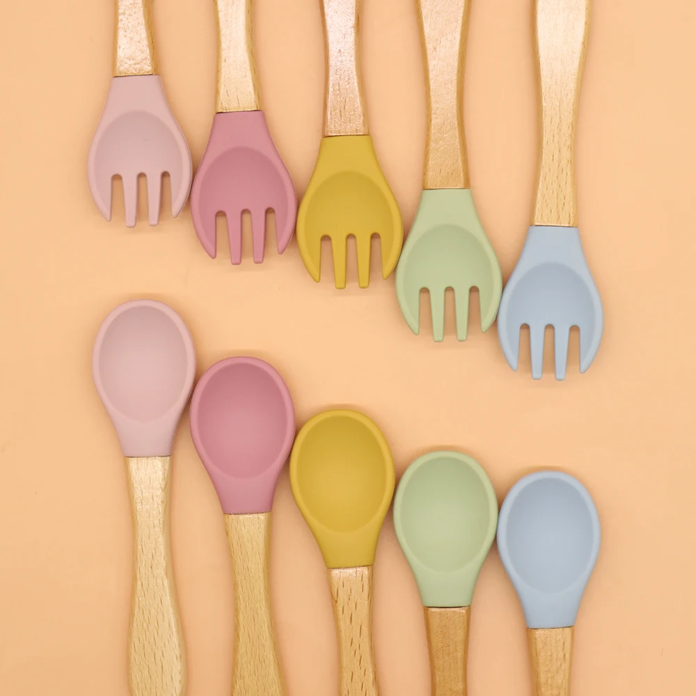 Non-toxic Amazom Hot Selling Food Grade Feeding Baby Spoon Silicone