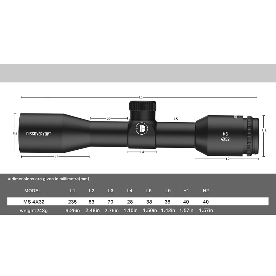 Wholesale Tactical scope MS 4X32 Optical scopes & accessories