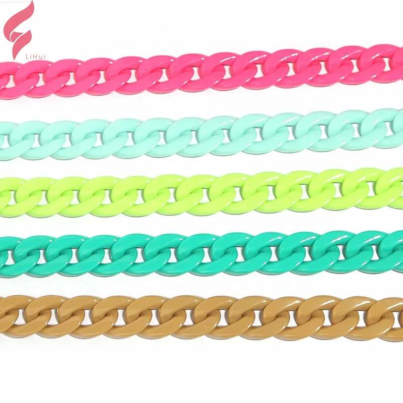 Lihui Factory Cheap Price Wholesale accessories resin plastic shoulder link acrylic bag handbag chain shoulder strap for bags