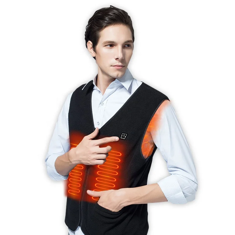 Breathable Classic for Winter protection CE Heated Battery Electronic Electrical Power Bank Fast Heating Button Thermal Vest