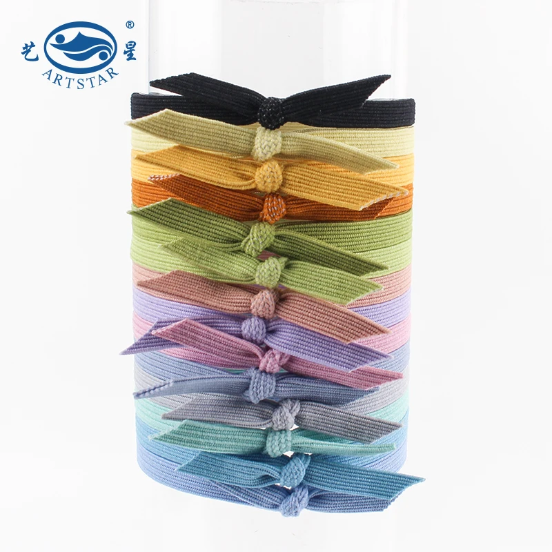 Knotted Hair Tie Candy Color Elastic Hair Bands For Woman