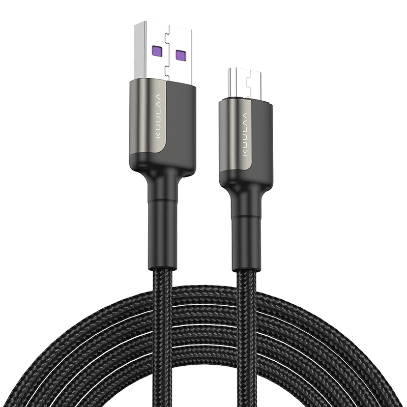 Kuulaa Cheap Super Flexible 1M 2M Durable Braided Date Cable Quick Charge 3A Mobile Micro Usb Cable For Android Cell Phones