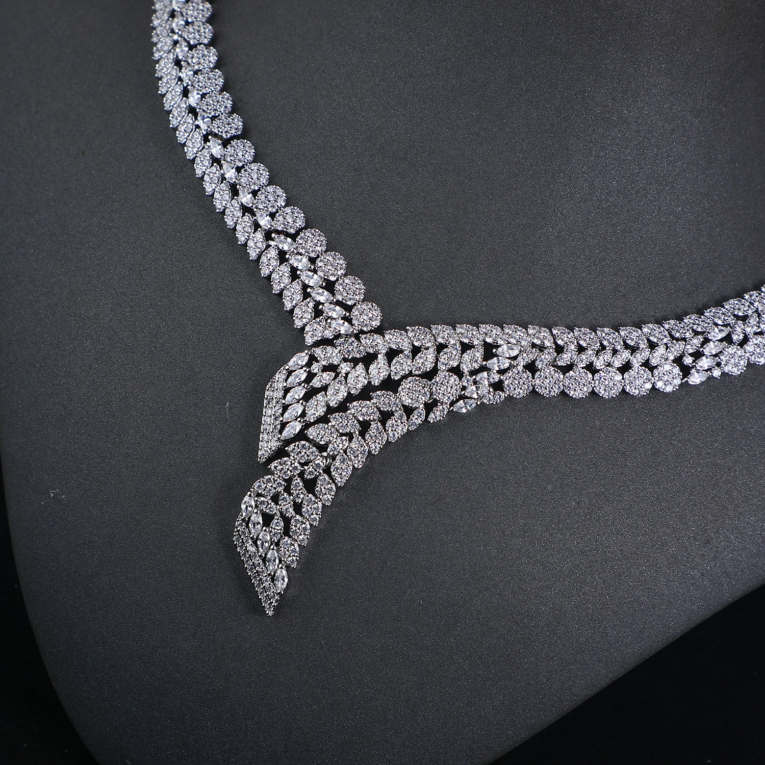 High Quality Shiny CZ Zircon Big 4Pc Jewelry Sets Luxury Necklace Set Indian Bridal Dubai Wedding Jewelry Sets