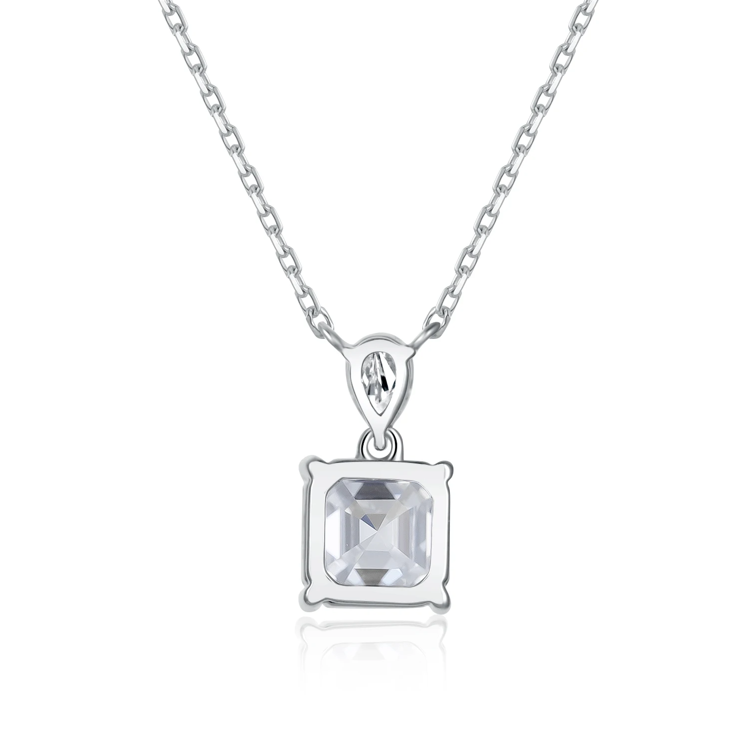 Minimalist Design Asshcer & Pear Cut Lab Diamond Two Stone Pendant Necklace Perfume Bottle Shape Necklace Gold Plated Jewelry