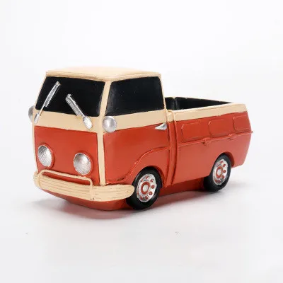 A0668 Retro Creative Resin Flowerpots Planter Garden Succulent Automobile Flower Pots Bonsai Cartoon Car Shaped Flower pot