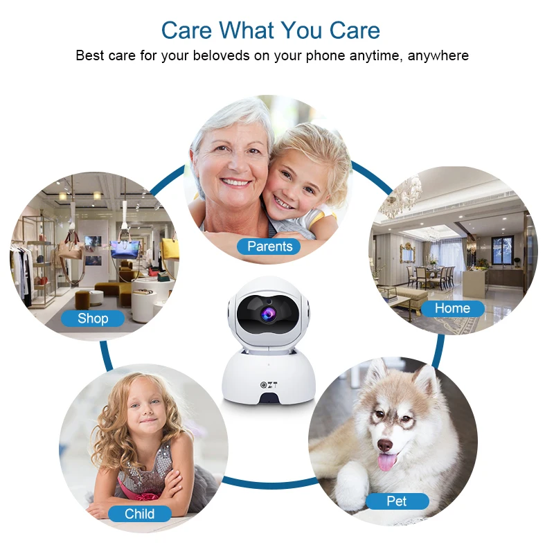 QZT HD 1080P Wireless Smart CCTV Camera Motion Detection Home Security Camera IP