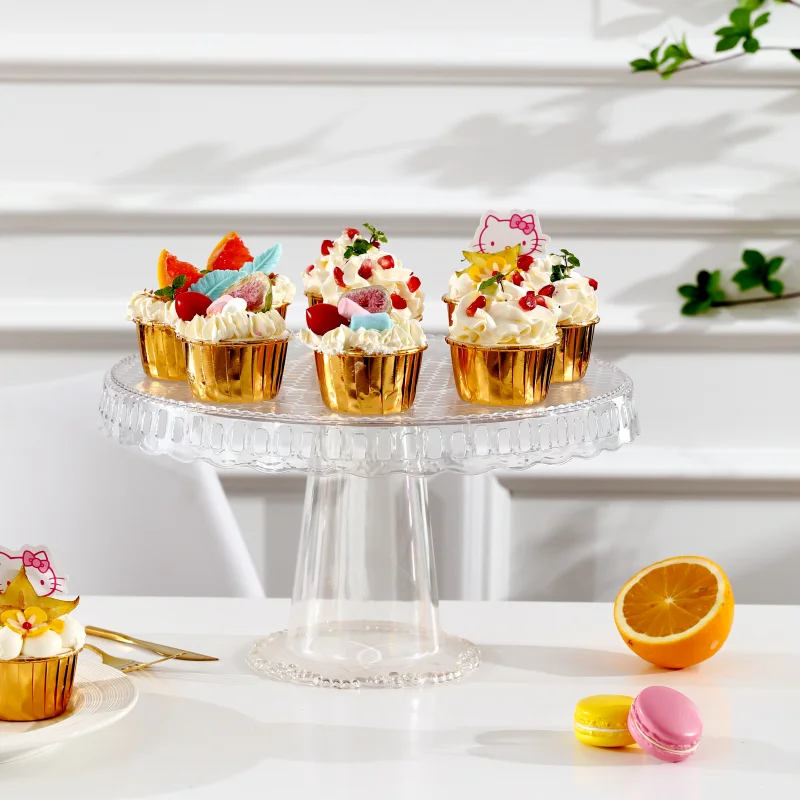 Tray Plastic Custom Plastic Modern Fruit Food New Design Transparent Plastic Cake Stand Clear Wedding Cake Stand Cake Tools