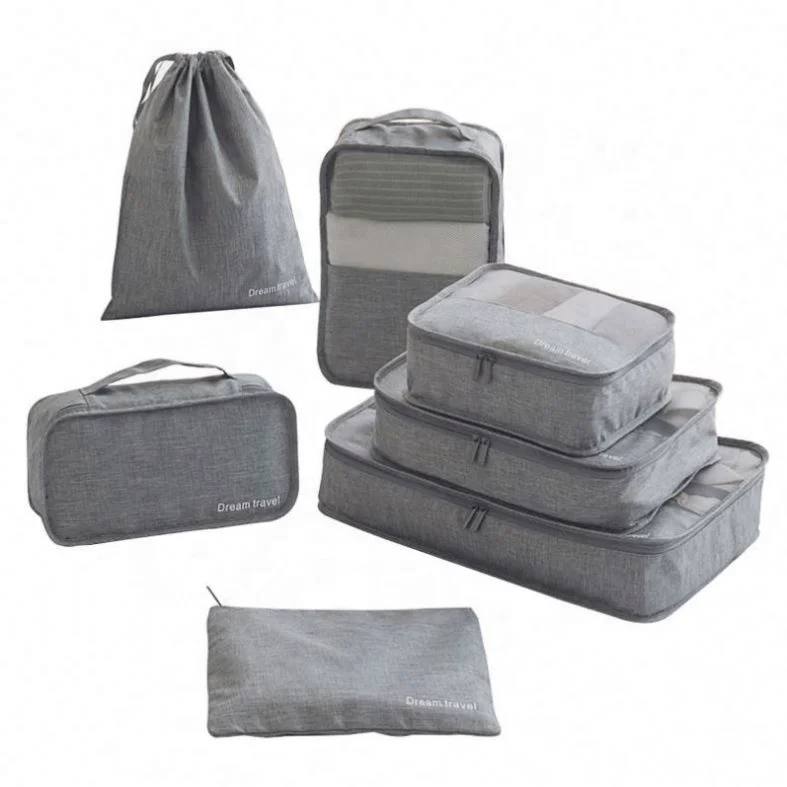 High Quality 2022 Trends  Waterproof Pouch Storage Folding Travel Bag 7 Packing Cubes