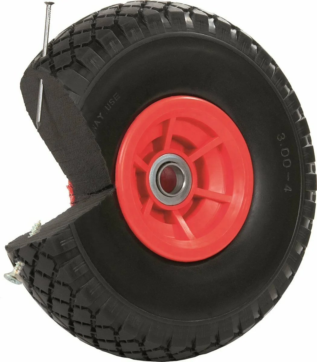 3.00-4 Solid Hand Trolley Flat Free Tire Wheel Sack truck Tyre PU Tire Wheel Wagon cart push cart wheel