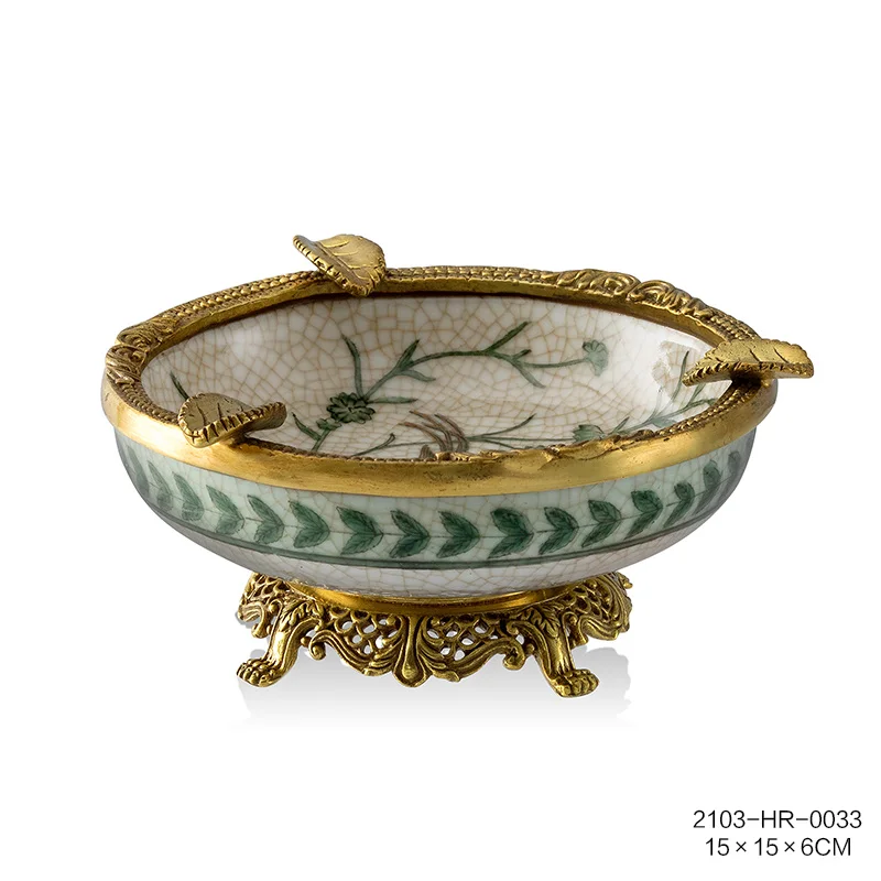 Exquisite household ceramic 2021 Chinese The bird fruit candy dish living room snacks light luxury Afternoon tea snack plate