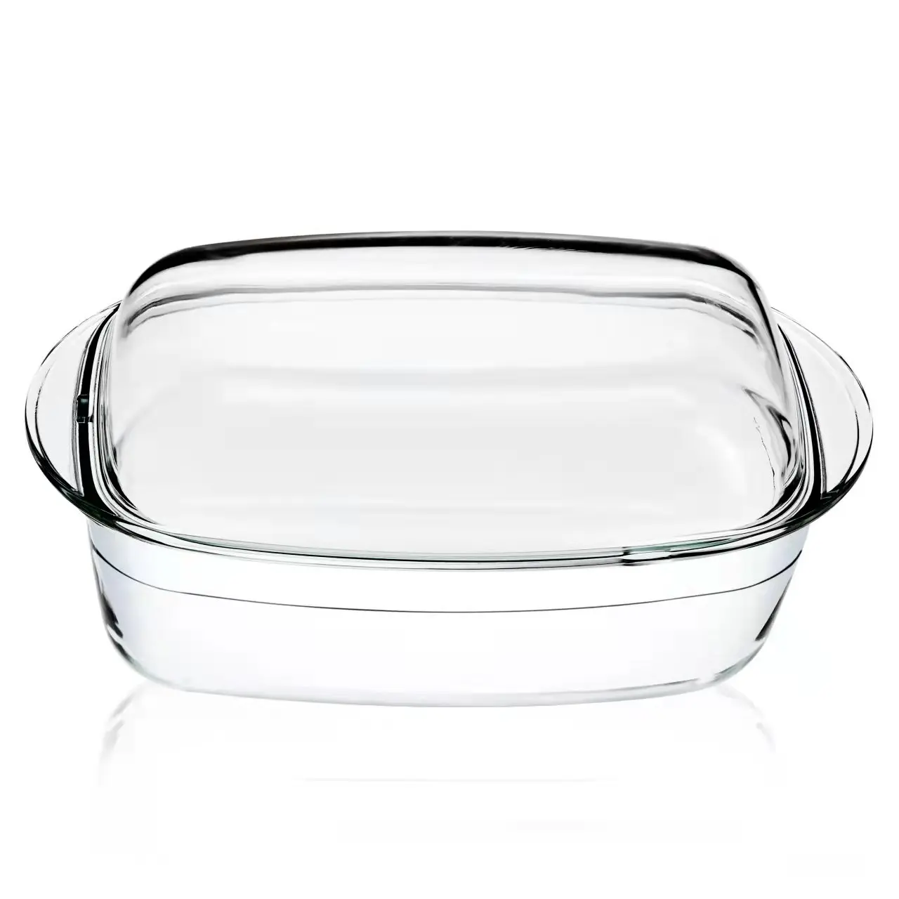 Aeofa high borosilicate heat resistant rectangular giant glass casserole dish pot with glass lid for roast chicken duck goose