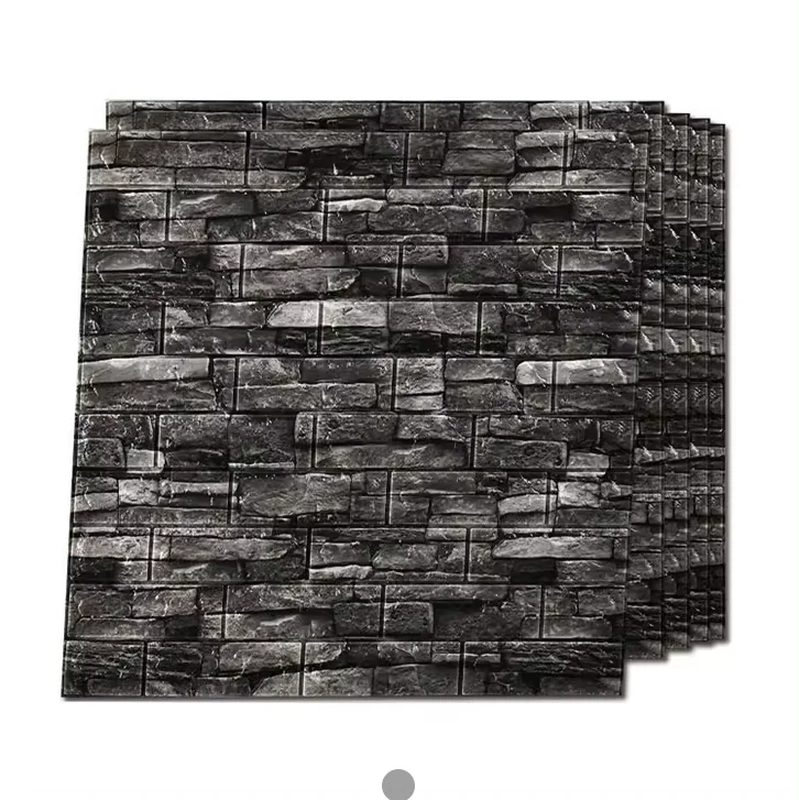 Wholesale self-adhesive 3D three-dimensional wall stickers with soft package brick patterns
