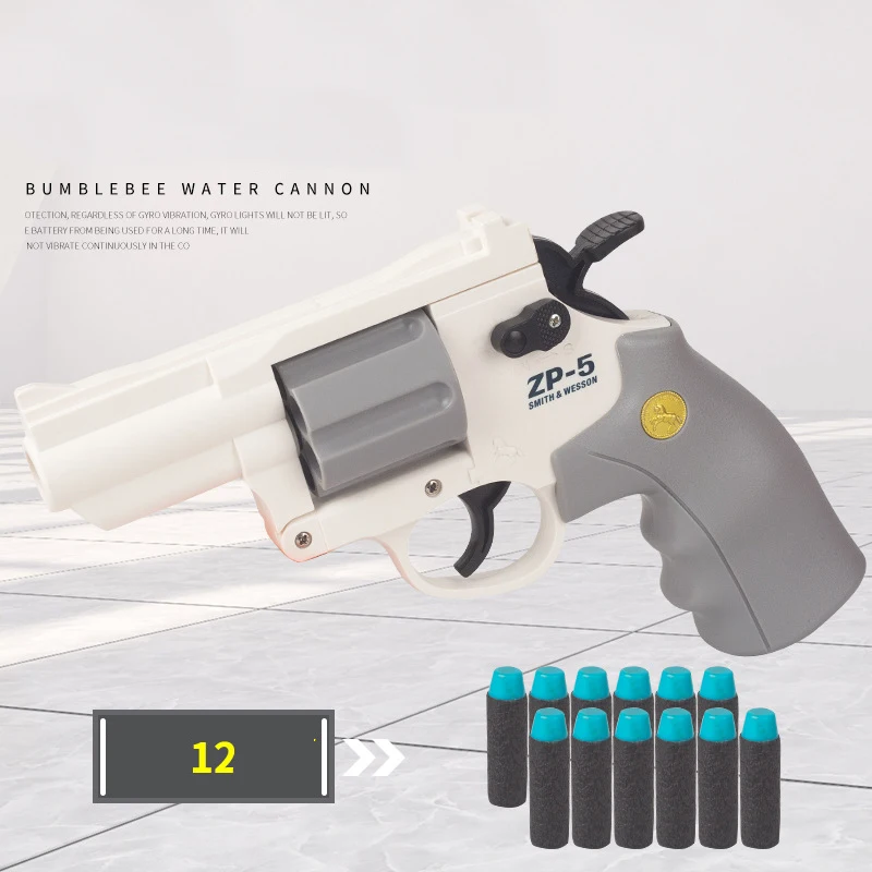 Hot Safety Material Shooting Gun With Soft Bullets Revolver Plastic Pistol Toys For Children And Adult Outdoor Toys Weapon