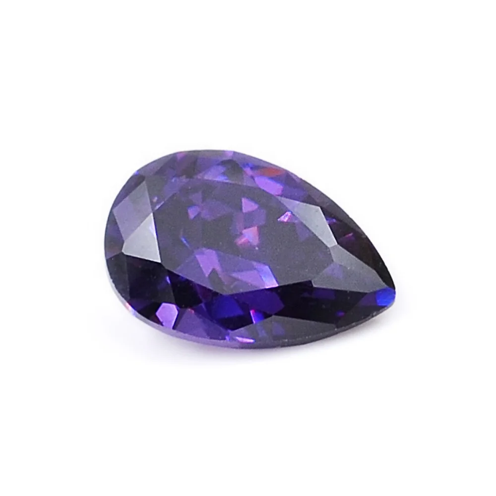 best supplier low price Belgium cut synthetic amethyst pear cut zircon stone for wax jewelry
