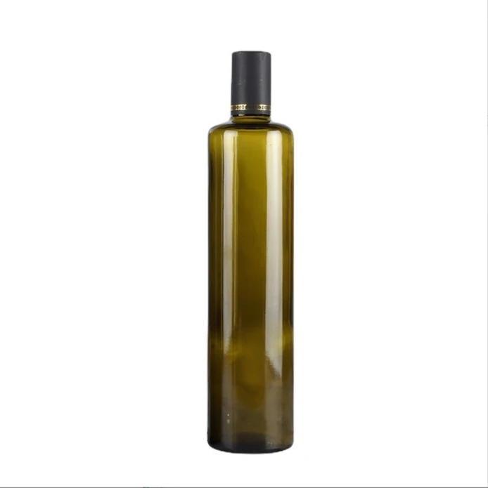 Round 250ml teal olive oil bottle 500ml 750ml camellia  walnut olive oil glass bottle sesame soy sauce vinegar bottle