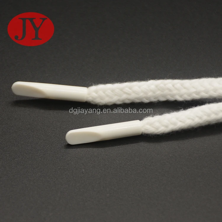 flat polyester rope with plastic aglet tipping for shoelace hoodies drawstring rope cord aglet ends sport pants waist rope