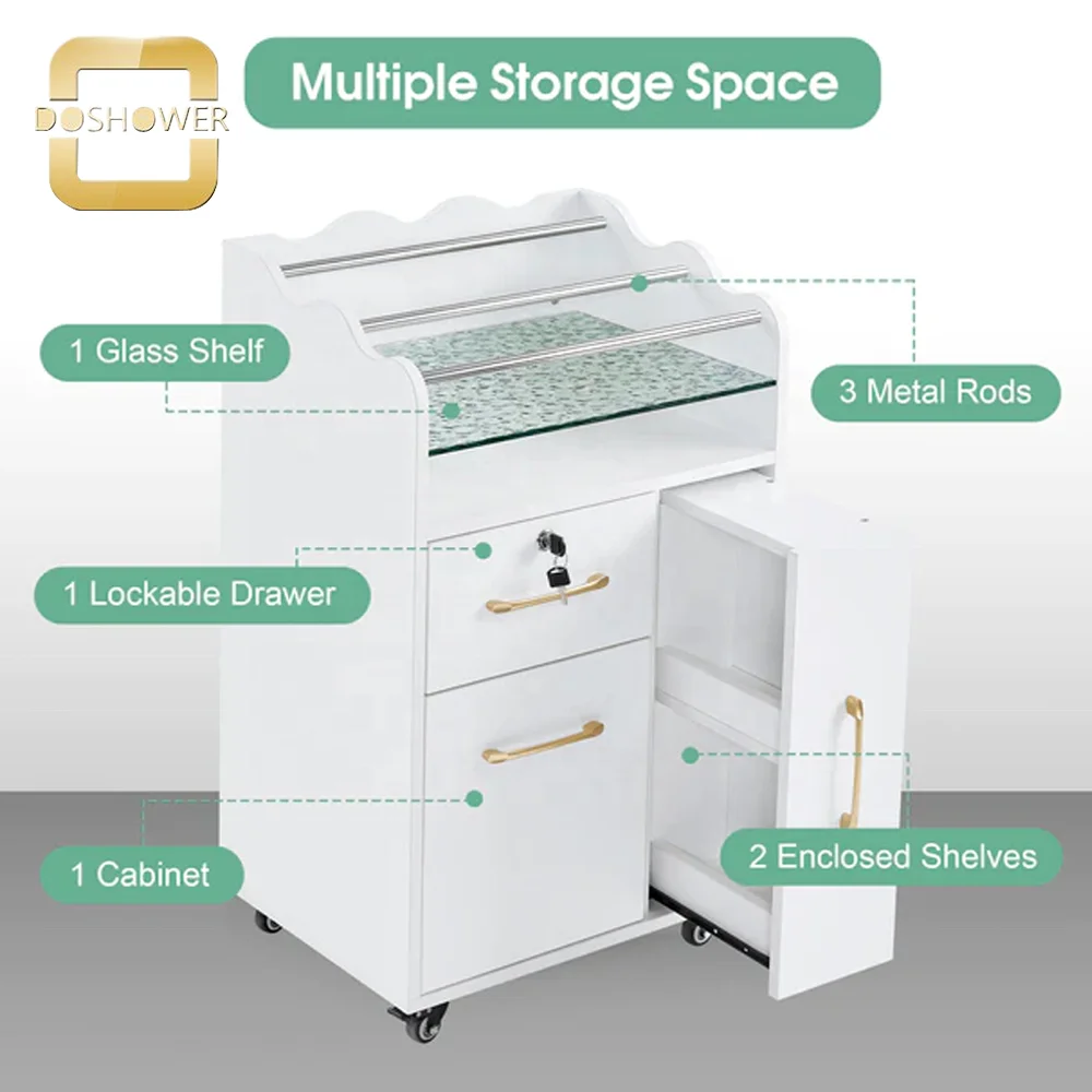 Hair Stylist Barber Trolley Beauty Organizer Of Salon Cart With Storage Drawer For Cabinet Rolling Salon Cart Manufacture