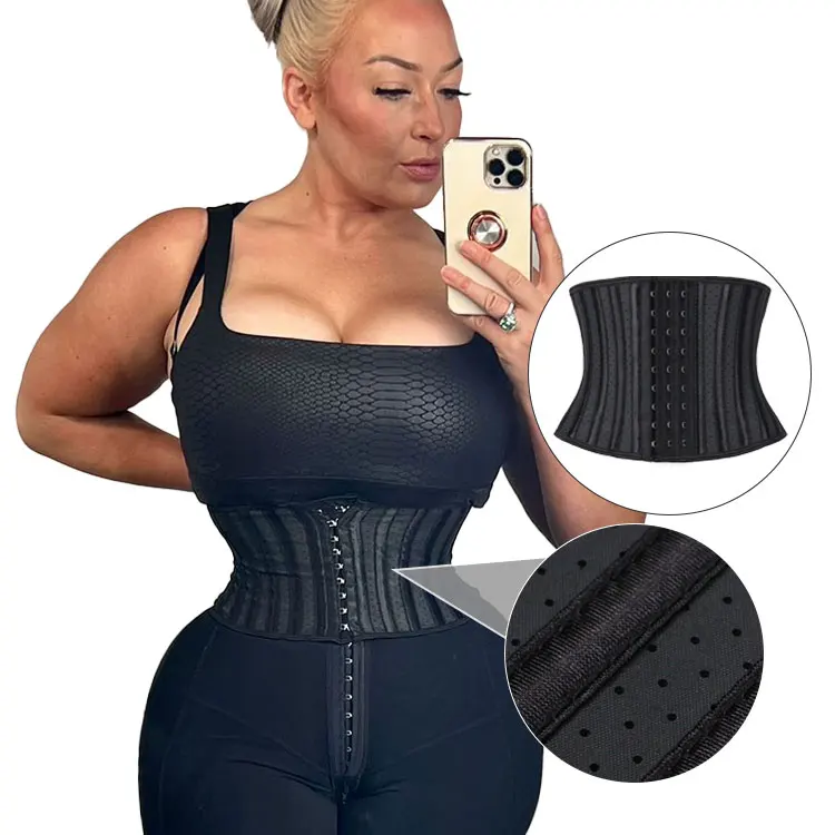 Женское нижнее белье большого размера, высококачественный спортивный корсет для фитнеса, песочные часы, Корректирующее белье, 25 стальных костей, латексный тренажер талии для тренажерного зала