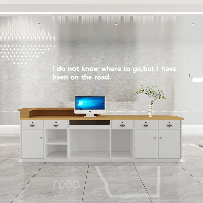 Stainless steel cashier desk for beauty salon clothing store company hotel front desk table reception desk