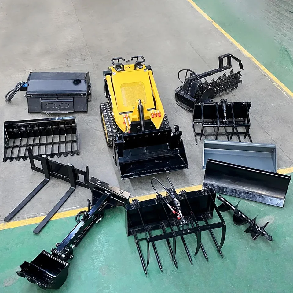 CE EPA mini skid steer loader 500kg 700kg 1 ton stand on skid steer