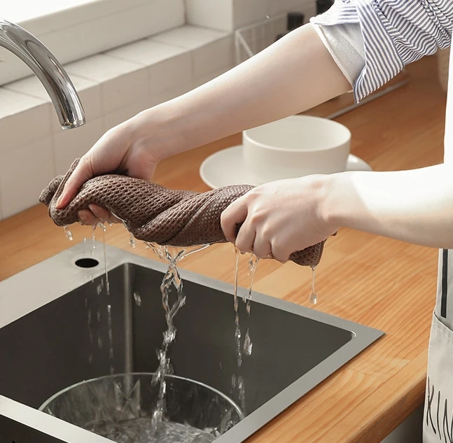 34*34 CM 38g Cotton Towel Stock waffle kitchen tea kitchen towels 100% cotton reusable kitchen towel