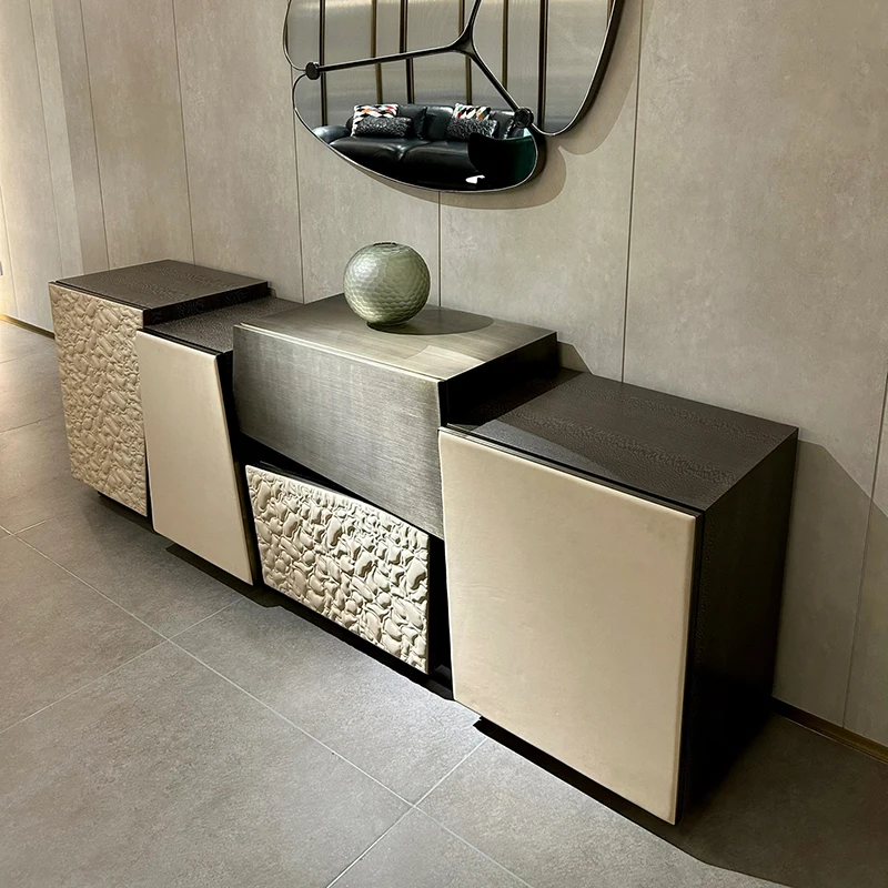 Rikkasi High-end luxury dining room sideboards storage furniture sets Italian modern buffet cabinet table