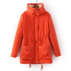 Autumn Winter Warm Jackets Fur Collar Coats Female Long Women Parka