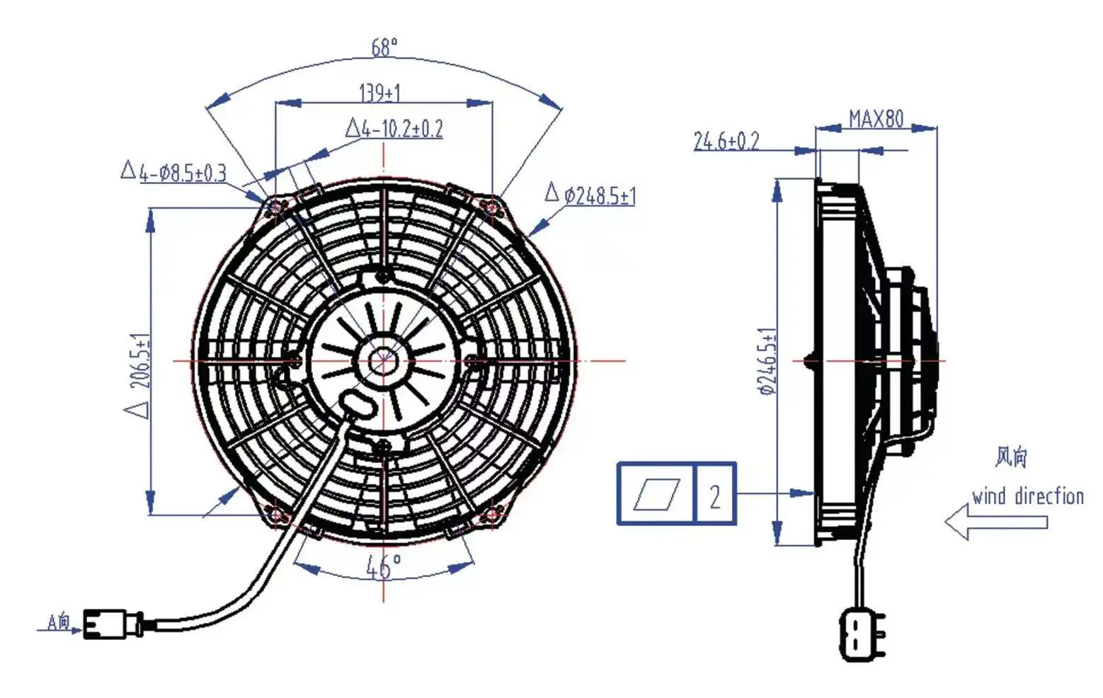 9  inch Condenser Fan series Transport Refrigeration  Suction/Blowing 12V/24V   225  mm