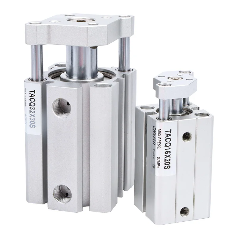 Airtac type  Ultra-thin Cylinder With Guide Rod  TACQ12/16/20/25-5S/10S/15S Three Rod Air Cylinders