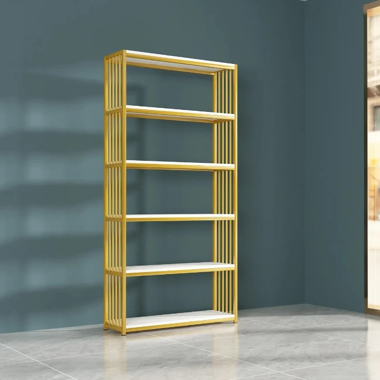 Best Selling Book Display Racks Stainless Steel Bookshelf Living Room Shelves Gold Bookcase