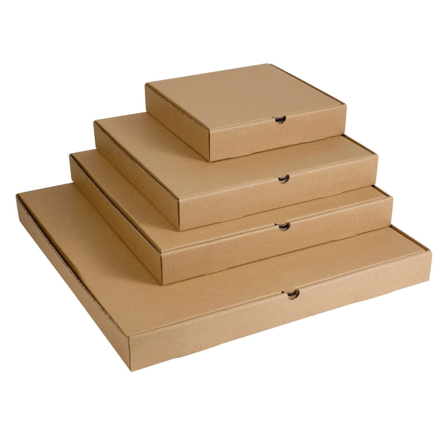 Customized Reusable Brown Corrugated Pizza Box multi layer drawer Kraft display carton 24inch Food pizza box Packaging