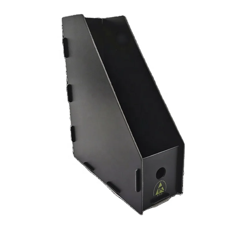 Single File Holder for Office Factory Price ESD Black Customized Logo Popular Antistatic Plastic Document File Holder 5 Pcs