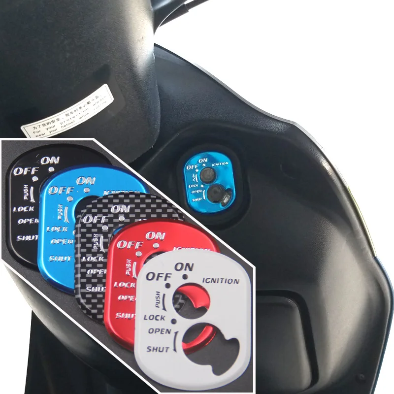 Electric moto rcycle ignition switch lock thin embossed metal motorcycle sticker