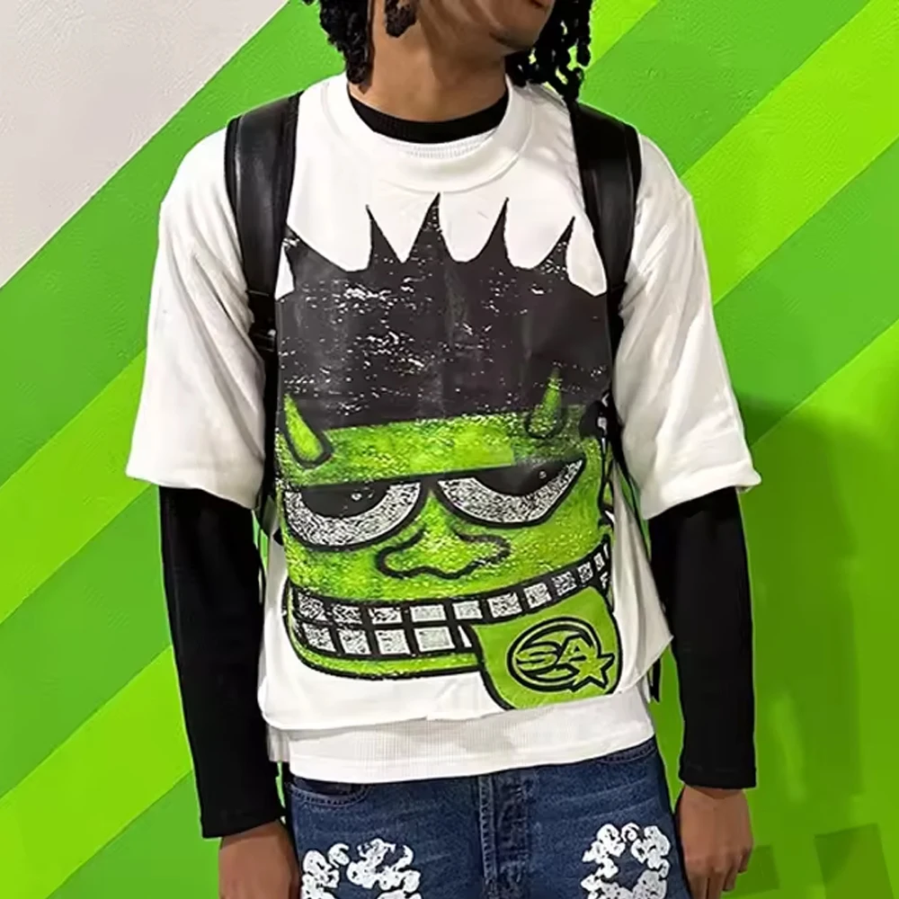 Custom tshirt manufacturer thick collar 300gsm heavyweight cropped tee oversize screen print graphic 100 cotton boxy t shirt men