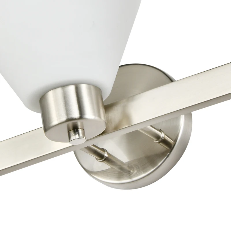 ETL Hotel Indoor Wall Mount Sconce Light Brushed Nickel Modern Glass Mirror Lamps Bedroom Vanity Light Bathroom Light Fixtures