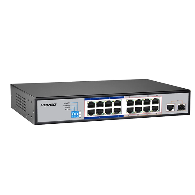 low price 16 port 10/100M poe switch optical fiber uplink 100-240V