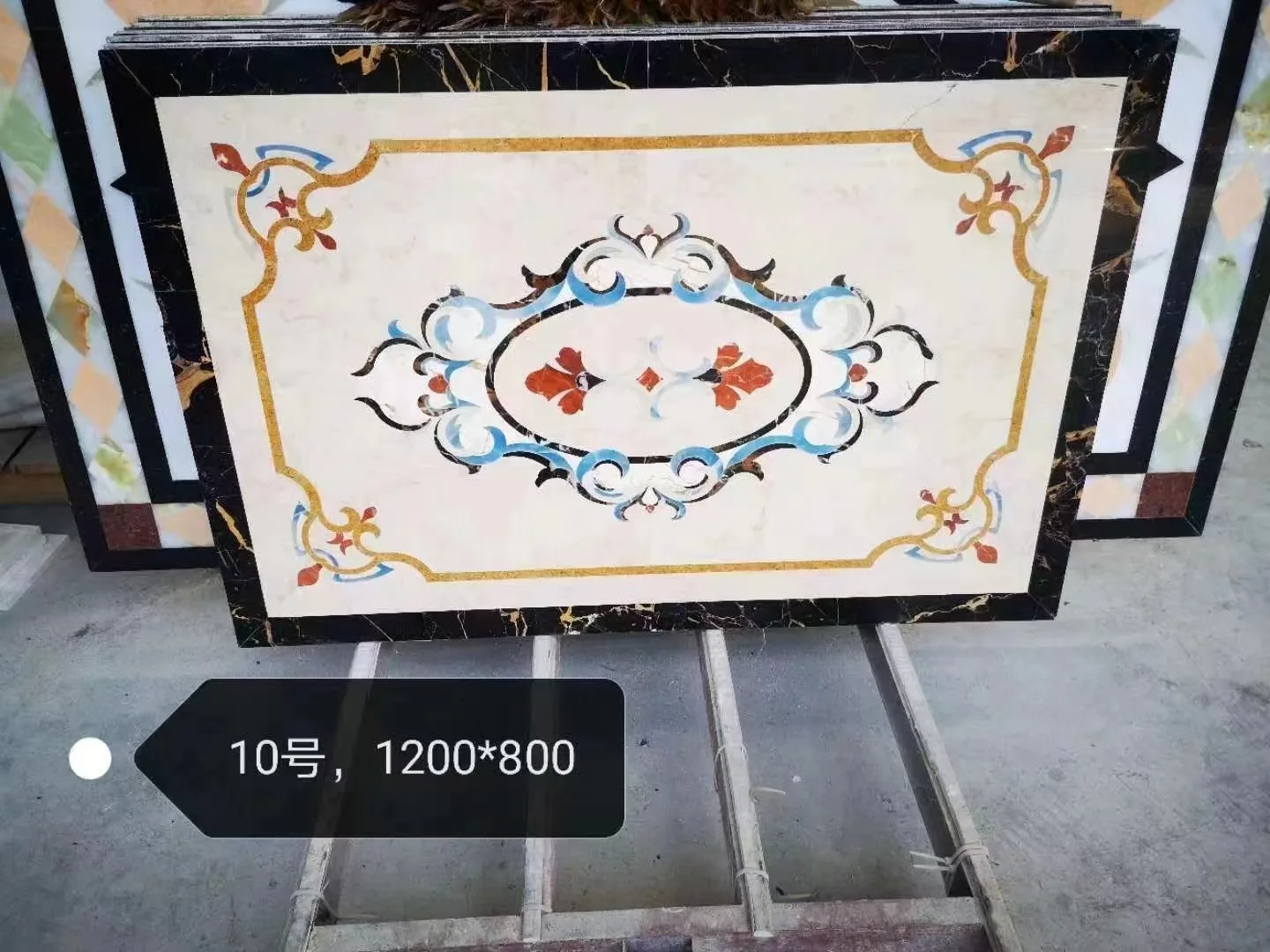 Apulostone natural stone Customize Square Villa Waterjet Marble Floor Stone Tiles Marble Water Jet Medallion