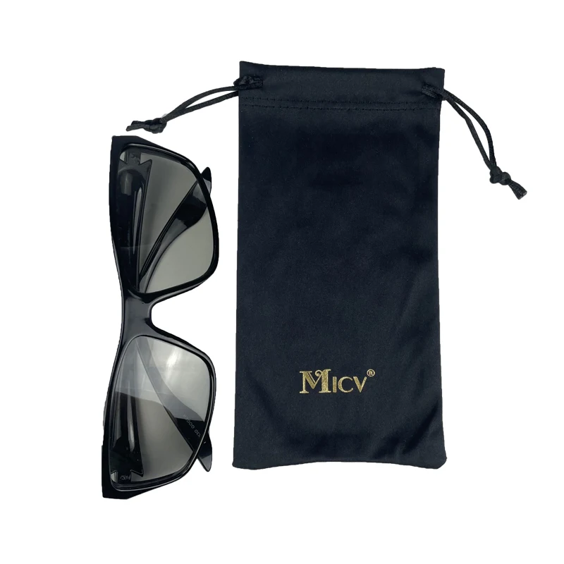 Printing Logo Soft Microfiber Eyeglass Pouches Custom Logo Drawstring Jewelry Bag Microfiber Sunglasses Glasses Cloth Bag
