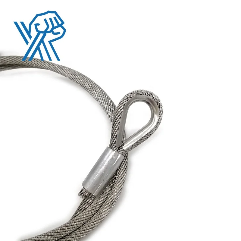 Manufacture supply steel wire cable lift suspension assembly safety lanyard with loops