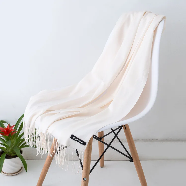 Hot sale  fashion pashmina cashmere scarf women shawl custom tassel scarf
