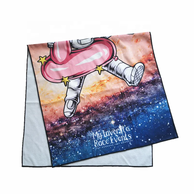 Custom Logo Design Digital Printed Promotional Microfiber Sublimation Kids Beach Bath Towel
