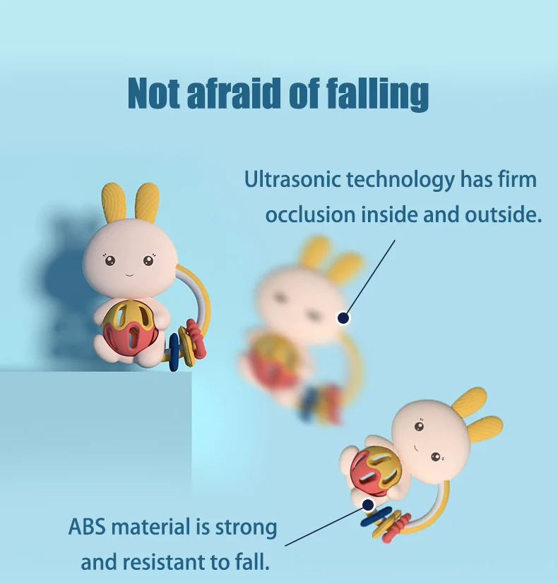 Alilo EN71 Animal Cartoon Customized Food Grade Sensory Rattle Toys BPA Free Baby Silicone Teether