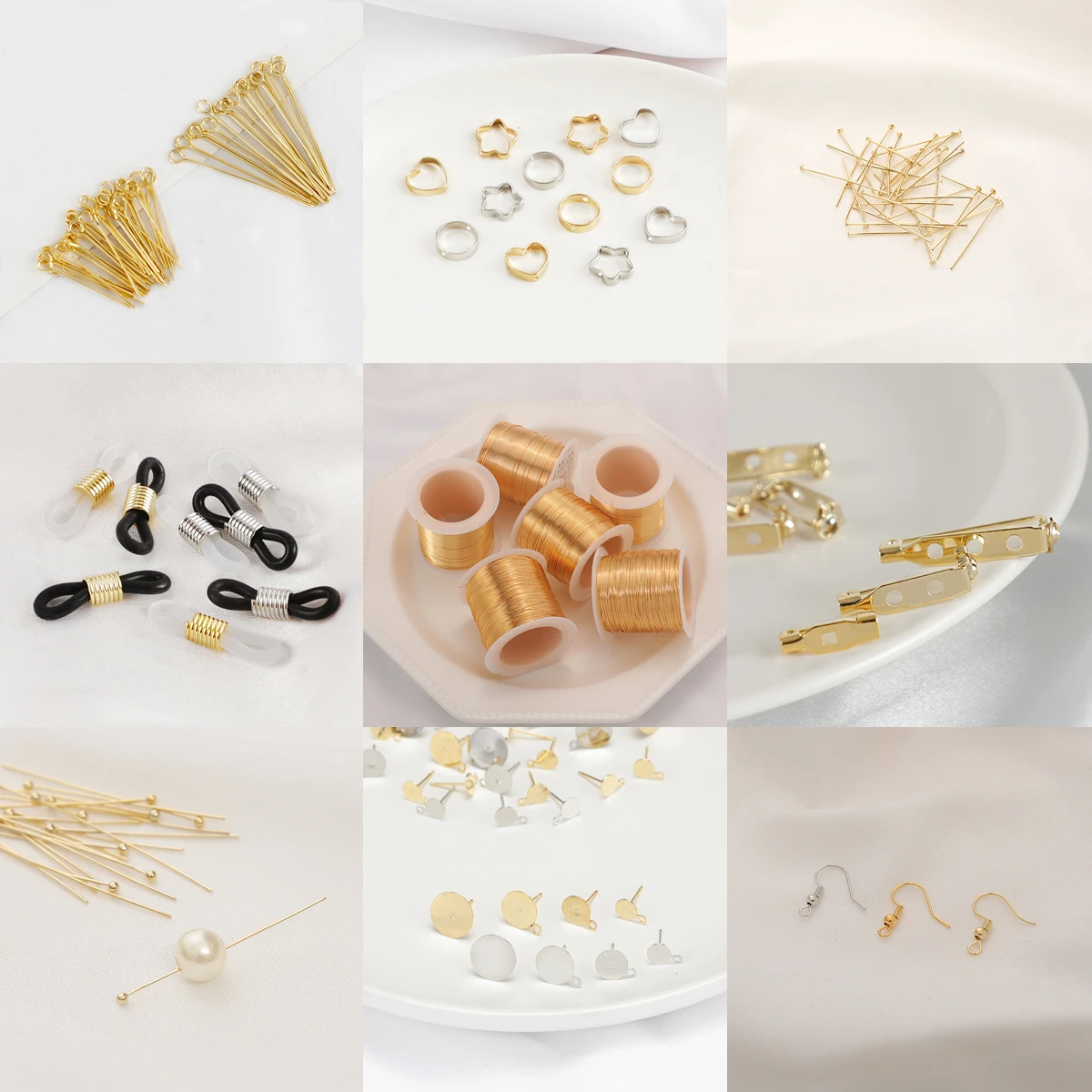 Stylish designer pins 18K gold plating brass partysu jewelry raw materials factory outlet T type Flat Pins  for Jewelry making