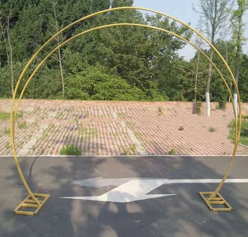 
Wedding wrought iron shelf wedding gold arch semi-circular single pole arch double pole balloon decoration frame shaped props 