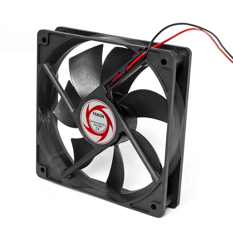 Best selling plastic DC 12025 low noise high quality black axial flow fan