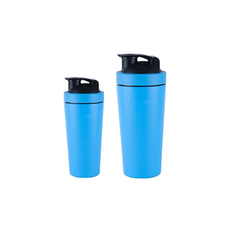 2022 High Quality 600ml Stainless Steel Double Wall Vacuum Insulated Protein Shaker Water Bottle With Ball For GYM