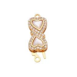 Pearl necklace ending buckle wholesale high-end micro-inlaid white mother-of-pearl connection buckle diy jewelry buckle